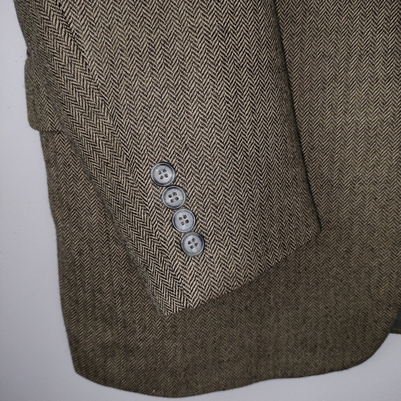 Gianfranco Ruffini 100% Lambswool Herringbone 3-Button Blazer Sz. 44R - Picture 4 of 11